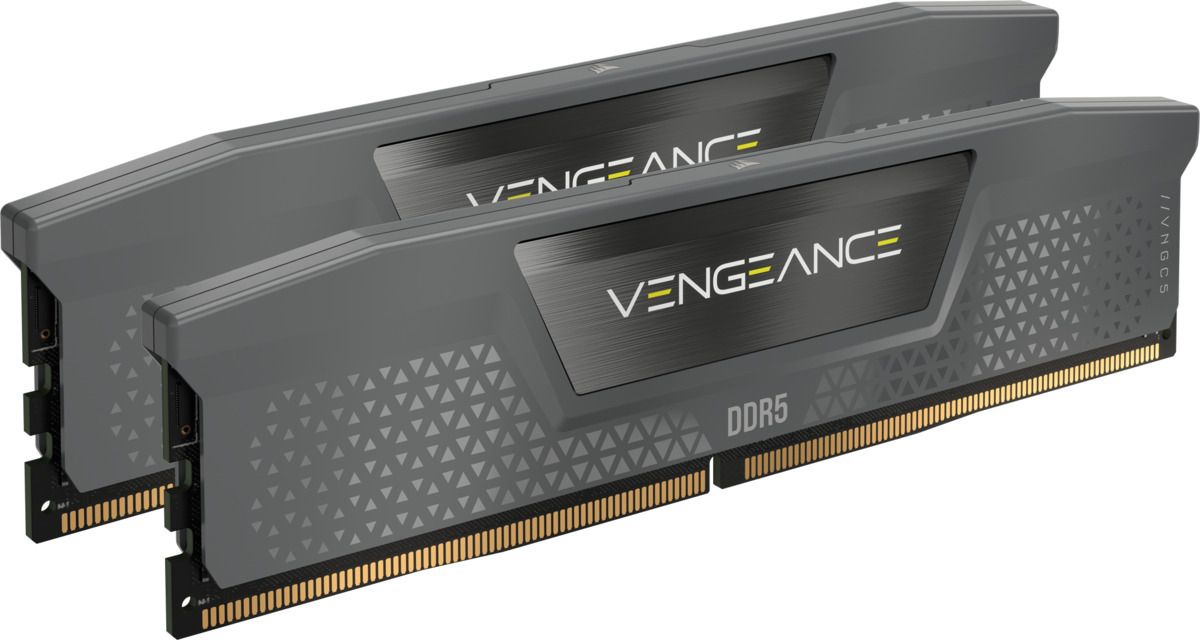 CORSAIR VENGEANCE 32GB 2x16GB DDR5 5200MT/s DIMM Unbuffered 40-40-40-77 Std PMIC AMD EXPO Cool Grey Heatspreader Black PCB 1.25V